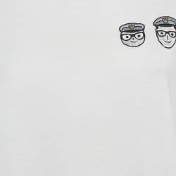 Pre Owned Dolce & Gabbana White Applique Cotton T-Shirt L