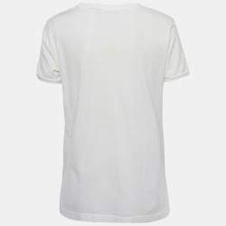 Pre Owned Dolce & Gabbana White Applique Cotton T-Shirt L