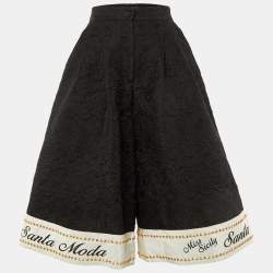 Pre Owned Dolce & Gabbana Black Jacquard Star Studded Culottes S