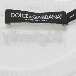 Pre Owned Dolce & Gabbana White Logo Boycott Cotton T-Shirt L