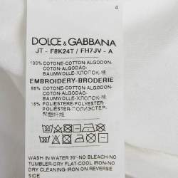Pre Owned Dolce & Gabbana White Logo Boycott Cotton T-Shirt L