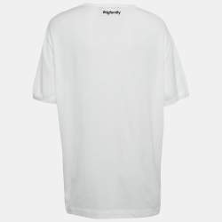 Pre Owned Dolce & Gabbana White Logo Boycott Cotton T-Shirt L