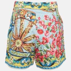 Pre Owned Dolce & Gabbana Multicolor Printed Jacquard Shorts S