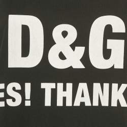 Pre Owned Dolce & Gabbana Black Printed Cotton Tank Top S