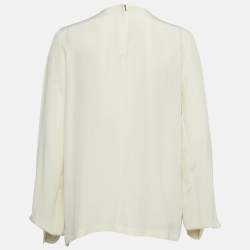 Pre Owned Dolce & Gabbana Cream Amore Silk Blouse M
