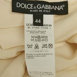 Pre Owned Dolce & Gabbana Cream Amore Silk Blouse M