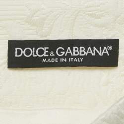 Pre Owned Dolce & Gabbana White Floral Print Cotton Blend Short Skirt S