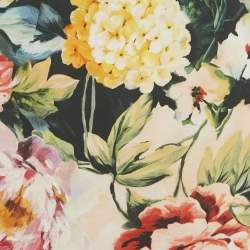 Pre Owned Dolce & Gabbana Multicolor Floral Print Crepe Pencil Skirt M