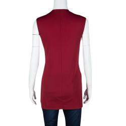 مملوكة مسبقًا Dolce & Gabbana Red Knit Sleeveless V Neck Tunic S