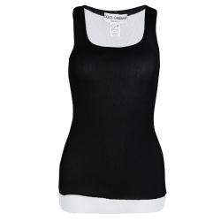 Dolce & Gabbana Monochrome Layered Rib Knit Sleeveless Tank Top M
