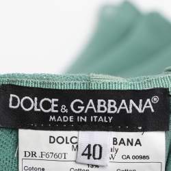 Pre Owned Dolce & Gabbana Green Pleated Chiffon Midi Dress S