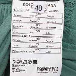 Pre Owned Dolce & Gabbana Green Pleated Chiffon Midi Dress S