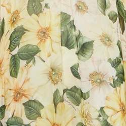 Pre Owned Dolce & Gabbana Multicolor Camellia Print Silk Kaftan Dress M