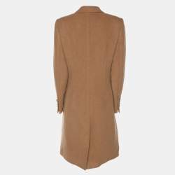 Pre Owned Dolce & Gabbana Beige Camel Double Breasted Mid Length Coat M
