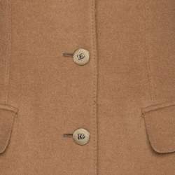 Pre Owned Dolce & Gabbana Beige Camel Double Breasted Mid Length Coat M