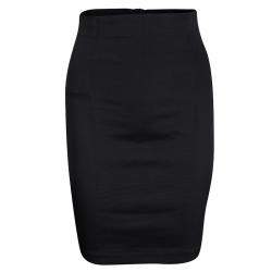 Dolce & Gabbana Black High Waist Pleat Detail Pencil Skirt M
