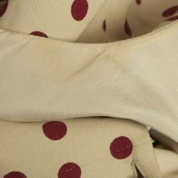 Pre Owned Dolce & Gabbana Cream Polka Dotted Cotton Sleeveless Short Dress M