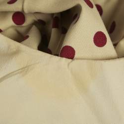 Pre Owned Dolce & Gabbana Cream Polka Dotted Cotton Sleeveless Short Dress M