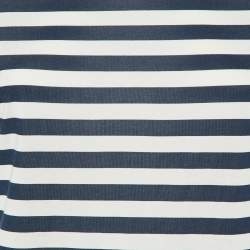 Pre Owned D&G Blue/White Stripe Cotton Beaded Top M