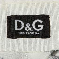 Pre Owned D&G Blue/White Stripe Cotton Beaded Top M