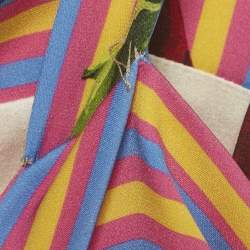 Pre Owned Dolce & Gabbana Multicolor Printed Silk Ruched Midi Dress S