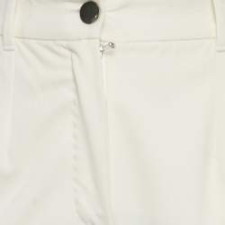 Pre Owned Dolce & Gabbana Cream Crepe Trousers S