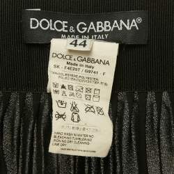 Pre Owned Dolce & Gabbana Black Crepe Pleated Mini Skirt M