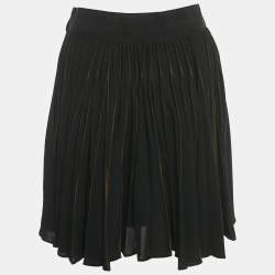 Pre Owned Dolce & Gabbana Black Crepe Pleated Mini Skirt M