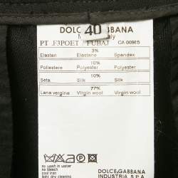 Pre Owned Dolce & Gabbana Black Wool Blend Formal Trousers S