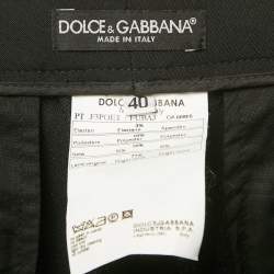 Pre Owned Dolce & Gabbana Black Wool Blend Formal Trousers S
