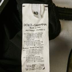 Pre Owned Dolce & Gabbana Exclusive Black Logo Band Jersey Sporty Top S