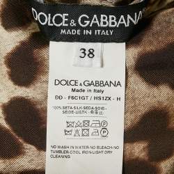 Pre Owned Dolce & Gabbana Brown Leopard Print Silk Jumpsuit S