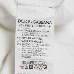 Pre Owned Dolce & Gabbana White Band Logo Cotton Sweatshirt M