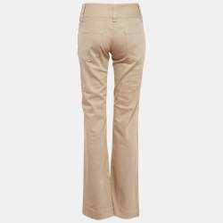 Pre Owned Dolce & Gabbana Beige Cotton Straight-Leg Jeans S Waist 28"