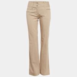 Pre Owned Dolce & Gabbana Beige Cotton Straight-Leg Jeans S Waist 28"