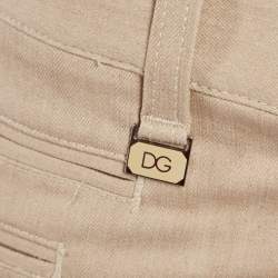 Pre Owned Dolce & Gabbana Beige Cotton Straight-Leg Jeans S Waist 28"