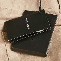 Pre Owned Dolce & Gabbana Beige Cotton Straight-Leg Jeans S Waist 28"