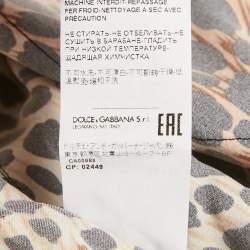 Pre Owned Dolce & Gabbana Brown Leopard Print Silk Belted Jumpsuit L