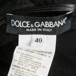 Pre Owned Dolce & Gabbana Black Lace Criss Cross Detail Sheer Mini Dress S