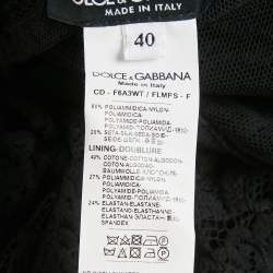 Pre Owned Dolce & Gabbana Black Lace Criss Cross Detail Sheer Mini Dress S