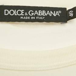 Pre Owned Dolce & Gabbana White L'amore Print Cotton Sleeveless T-Shirt S