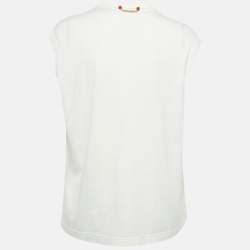 Pre Owned Dolce & Gabbana White L'amore Print Cotton Sleeveless T-Shirt S