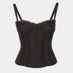 Pre Owned Dolce & Gabbana Black Lace Corset Top S