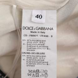 Pre Owned Dolce & Gabbana Multicolor Majolica Print Stretch Silk Midi Dress S