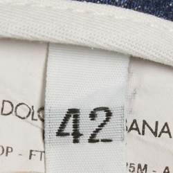 Pre Owned بنطلون جينز دينيم متضرر دولتشي أند غابانا أزرق فاتح مقاس صغير خصر 29 بوصة