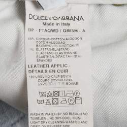 Pre Owned بنطلون جينز دينيم متضرر دولتشي أند غابانا أزرق فاتح مقاس صغير خصر 29 بوصة