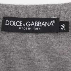 Pre Owned Dolce & Gabbana Grey Jersey Rocky V Neck T-Shirt XXXL