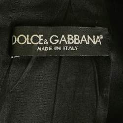 Pre Owned Dolce & Gabbana Black Crepe Lace Detail Mini Dress L