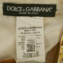 Pre Owned Dolce & Gabbana Yellow Majolica Print Cotton Mini Corset Dress S