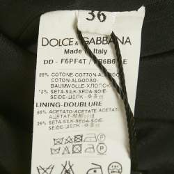 Pre Owned Dolce & Gabbana Black/Grey Striped Cotton Blend Mini Dress XS